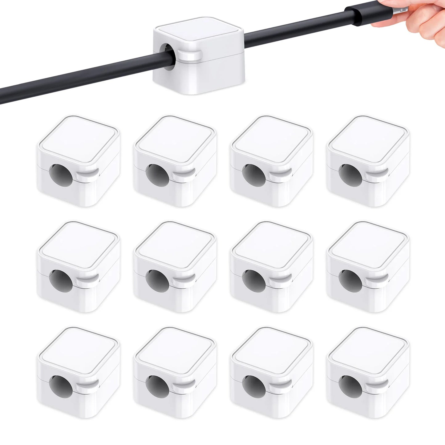 No More Cord Chaos — Adjustable Soft Cable Management Clips for Desk (12 Units)