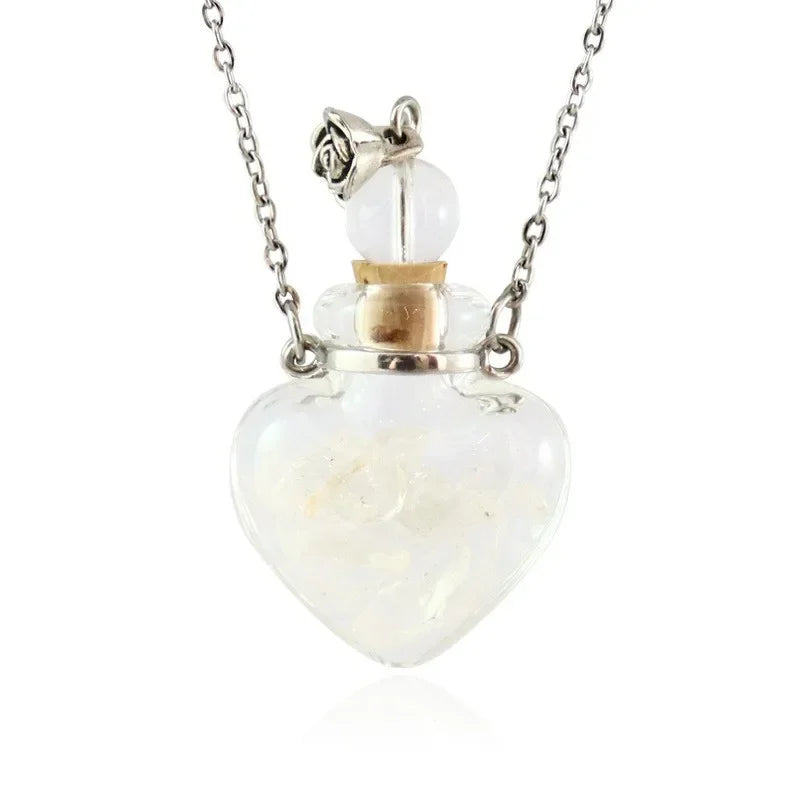 Fashion Glass Perfume Essential Oil Bottle Pendants DIY Women&