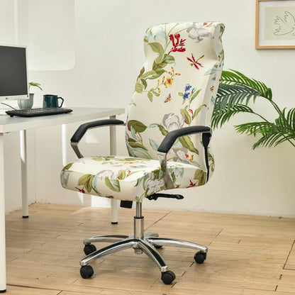Fresh Look, Same Chair — Elastic Rotating Office Chair Cover with Back Protection