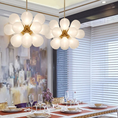 Suspended in Light — Designer Glass Bubble Chandelier for Bedroom &amp; Living Room
