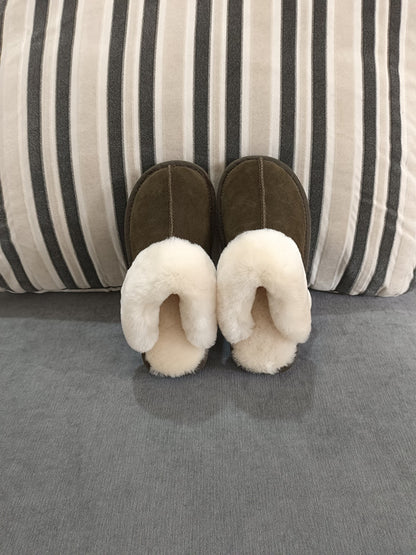 Cloud Underfoot — Natural Sheepskin & Fur Anti-Slip Home Slippers