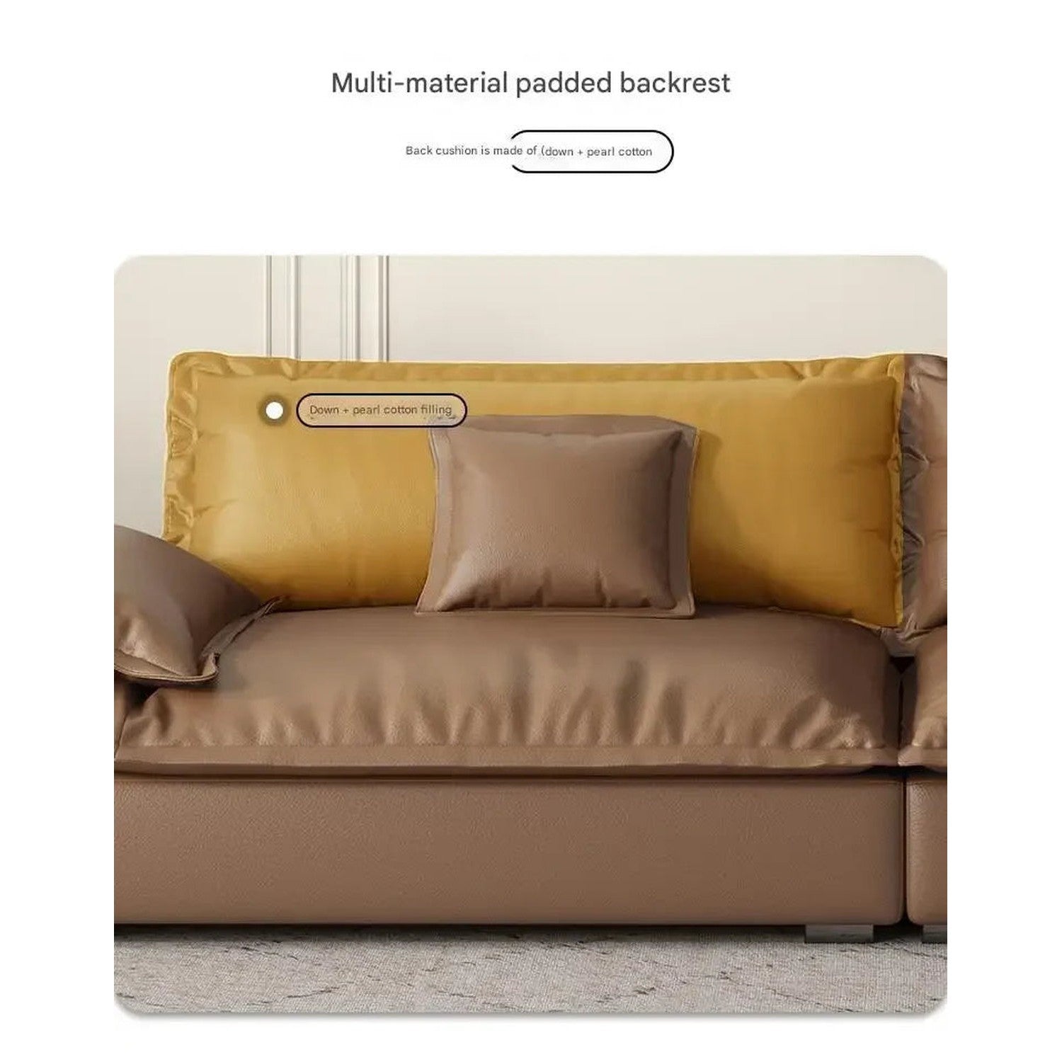 Luxury Genuine Leather Sofa — Designer Modular Living Room Seating