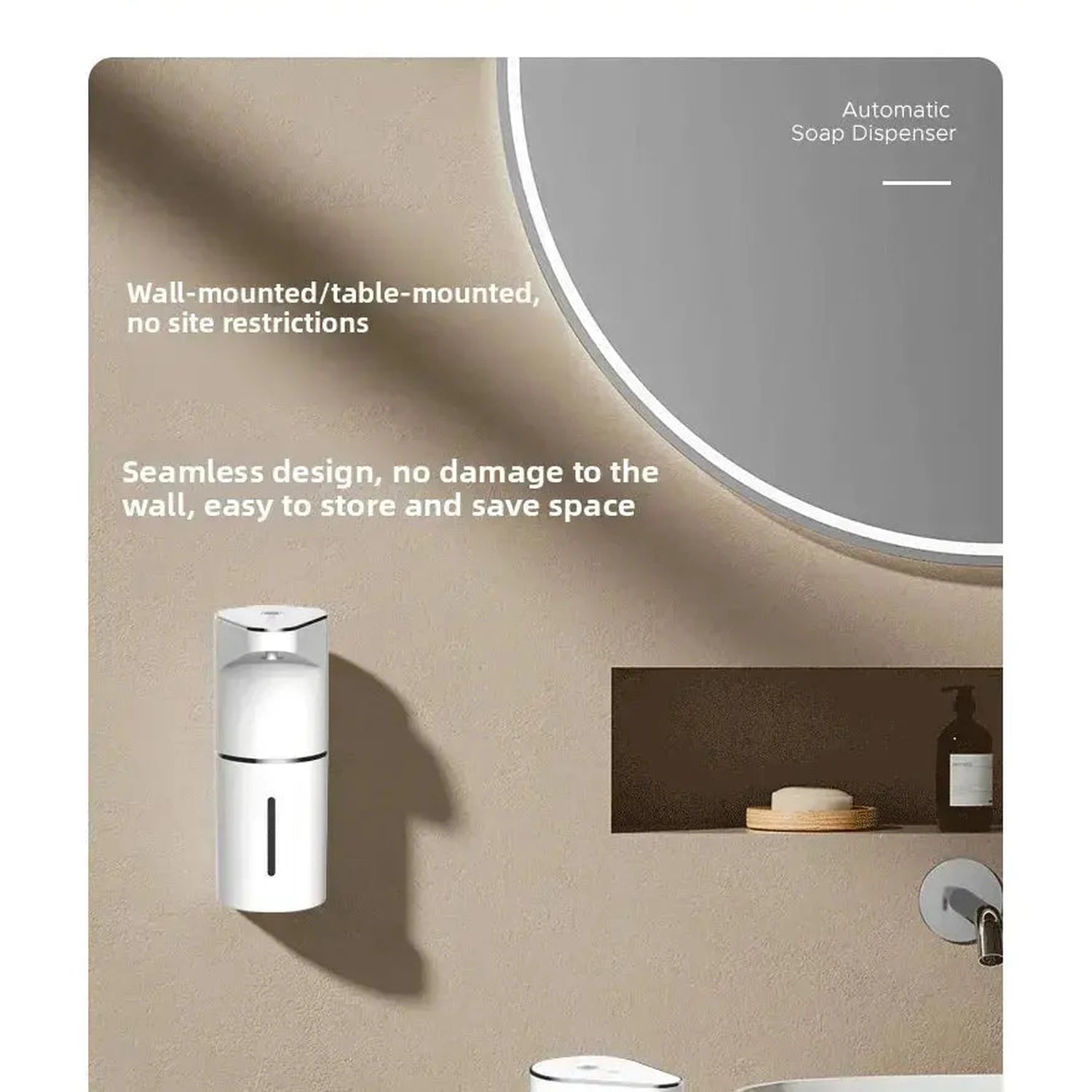 New Bathroom Automatic Sensing Soap Dispenser Type C Multiple Levels Contactless Electric Frother Charging Wall Mounted Vertical Jonine’s Corner