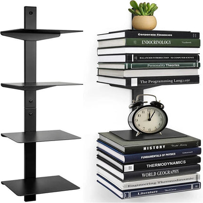 Modern Metal 2-Tier Bookshelf — Minimalist Wall Bookcase