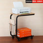 2-Tier Iron Rolling Side Table — Movable Sofa & Coffee Stand