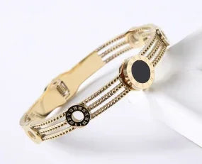 Stainless Steel Crystal Cuff Bracelet Bangle