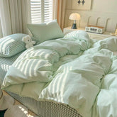 Classic Duvet Cover Set with Pillowcases Flat Sheet Nordic Style No Comforter 2025 New Bedding Kit Double Twin Size Bed Linens Jonine&