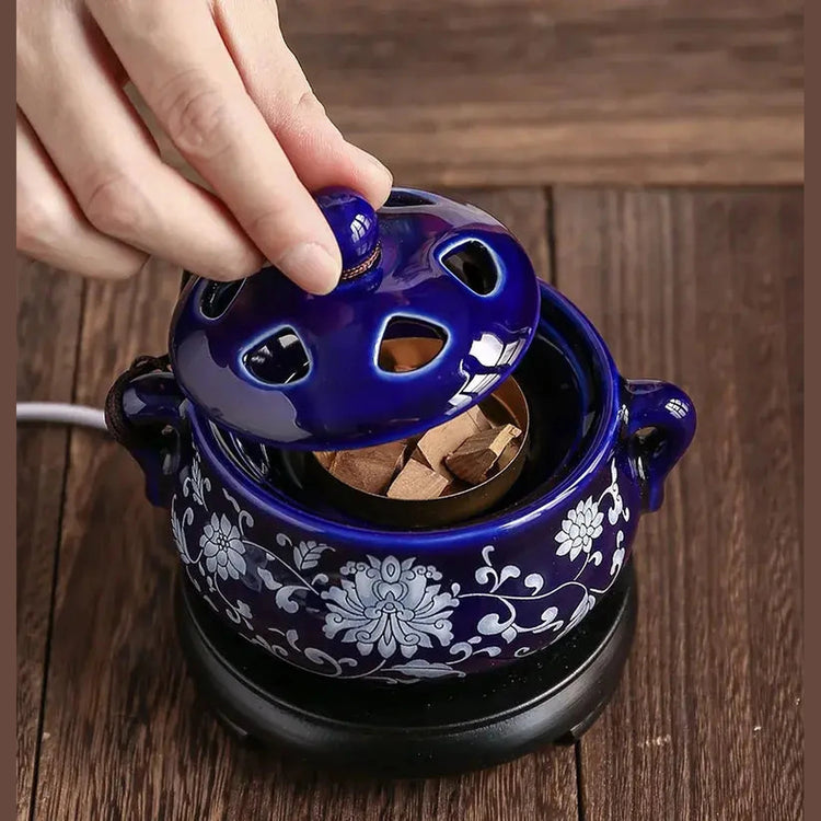 Electric Ceramic Oil & Incense Warmer with Timer — Jonine&
