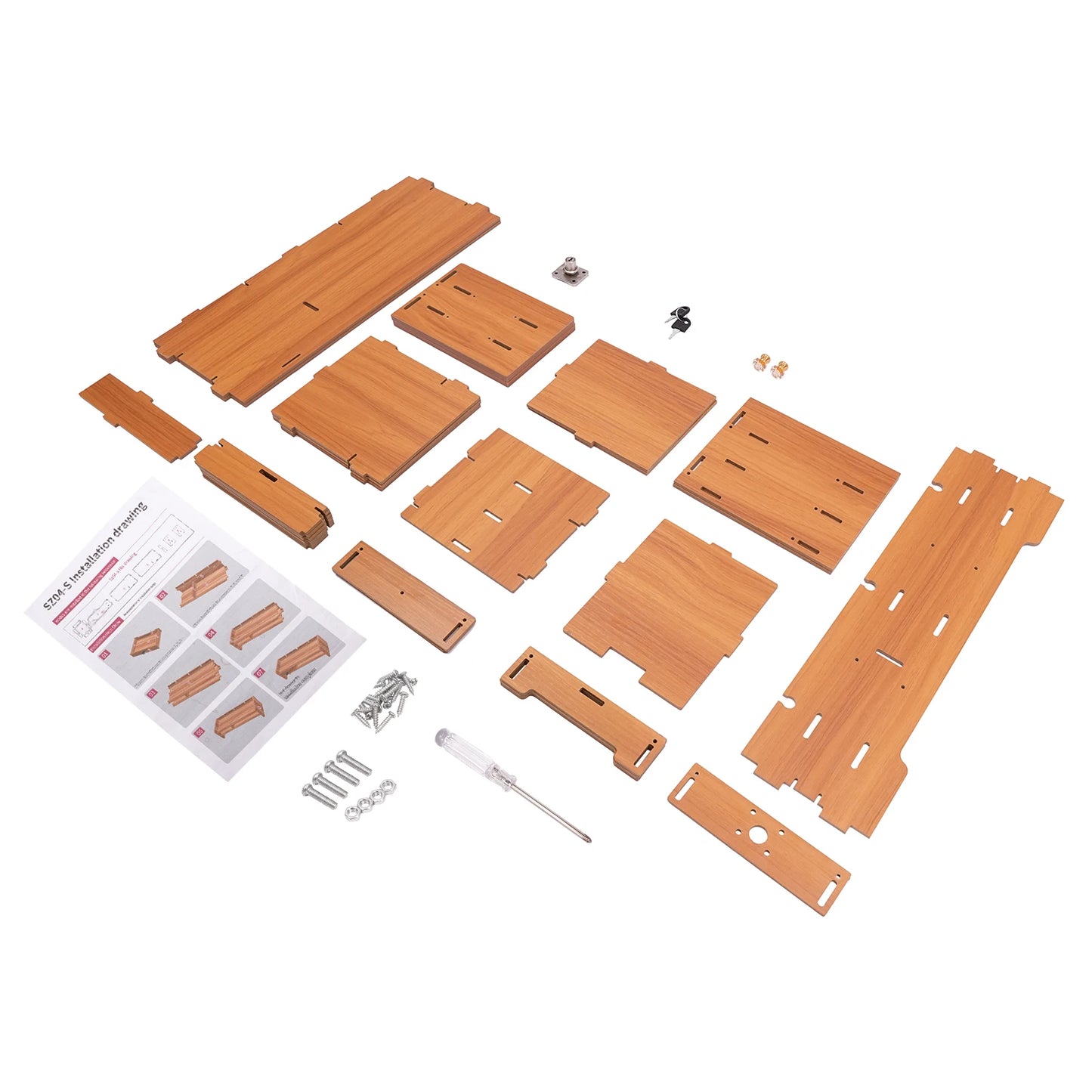 Lift, Store, Organise — Monitor Stand with Drawers, Key Hook & Phone Holder