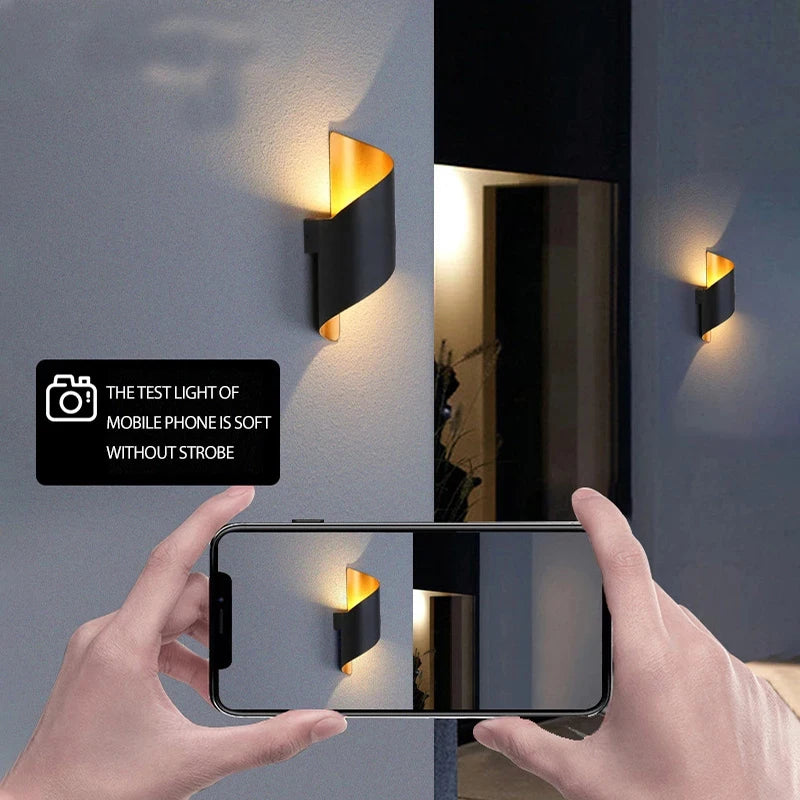 Spiral LED Wall Light — Nordic Modern Indoor &amp; Outdoor Sconce