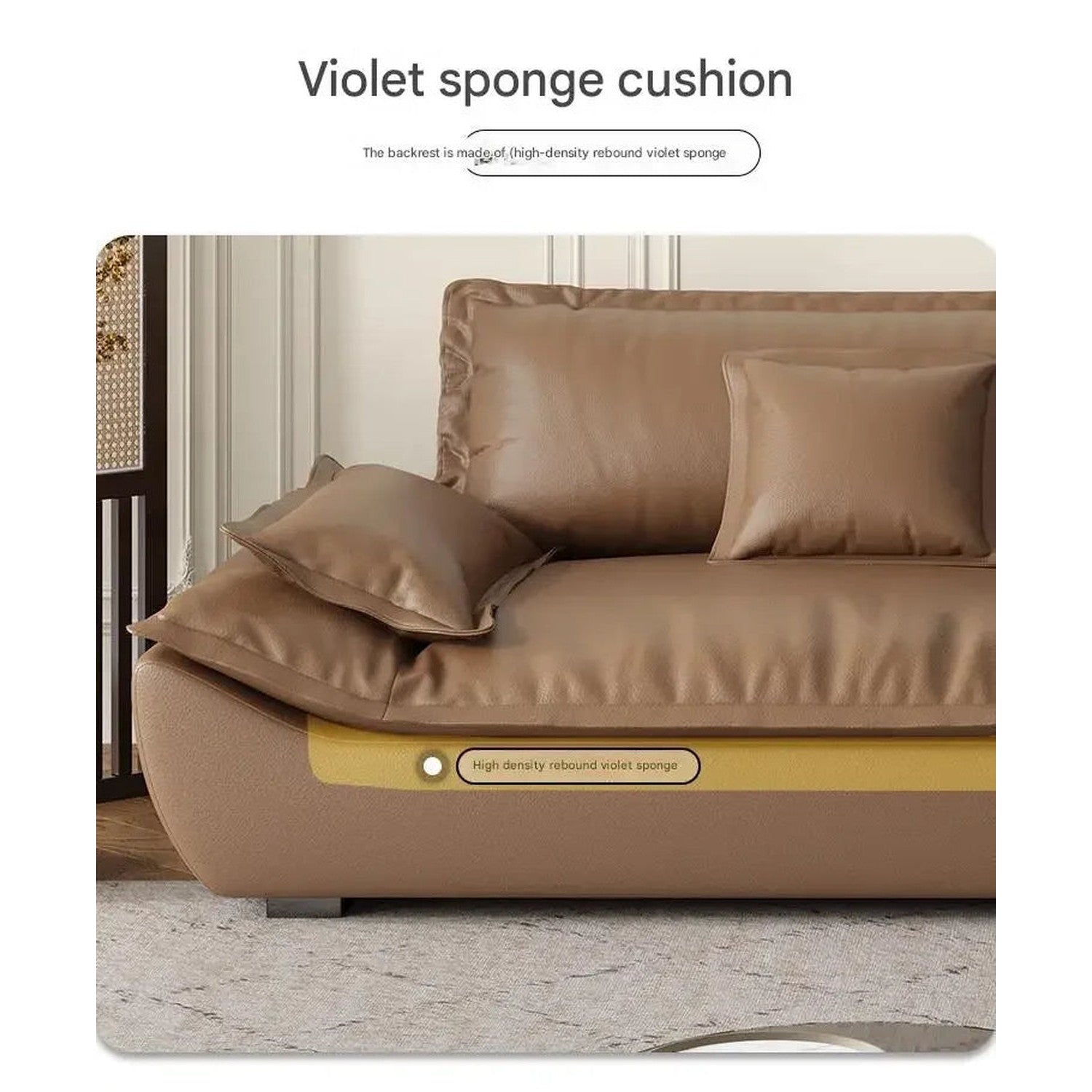 Luxury Genuine Leather Sofa — Designer Modular Living Room Seating