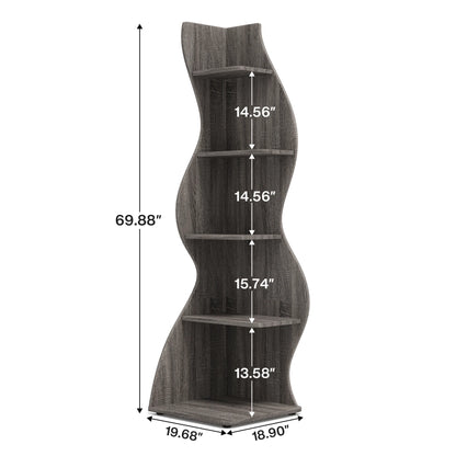 The Corner That Finally Does Something — Tribesigns 5-Tier Wall Corner Bookshelf & Plant Stand