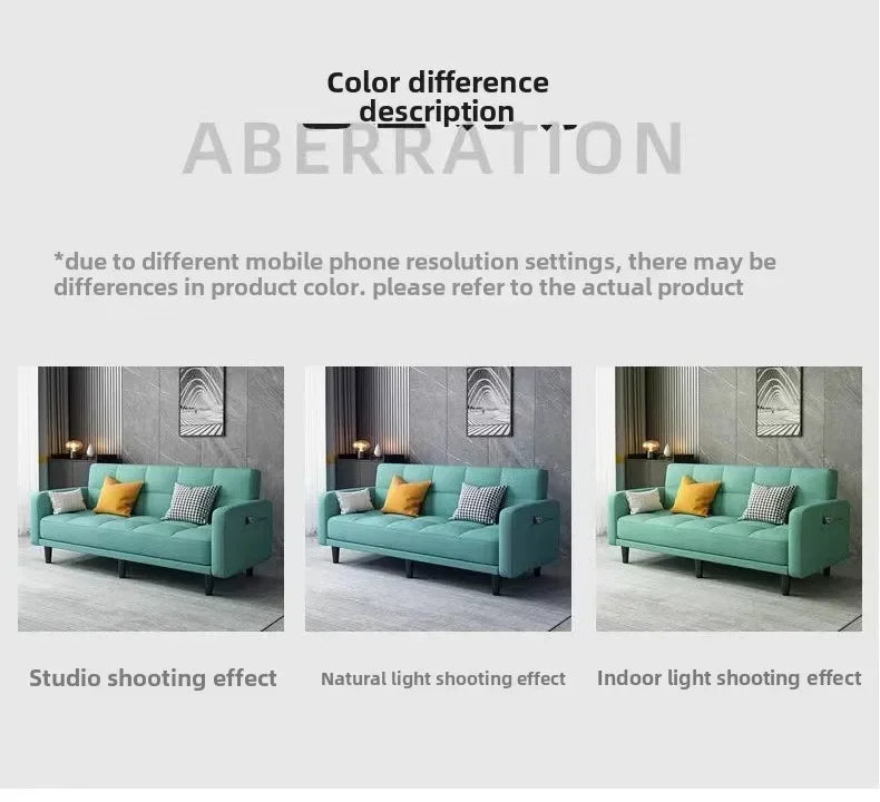 Sofa living room Small apartment rental room Folding sofa bed Single double bedroom Simple modern apartment Fabric sofa