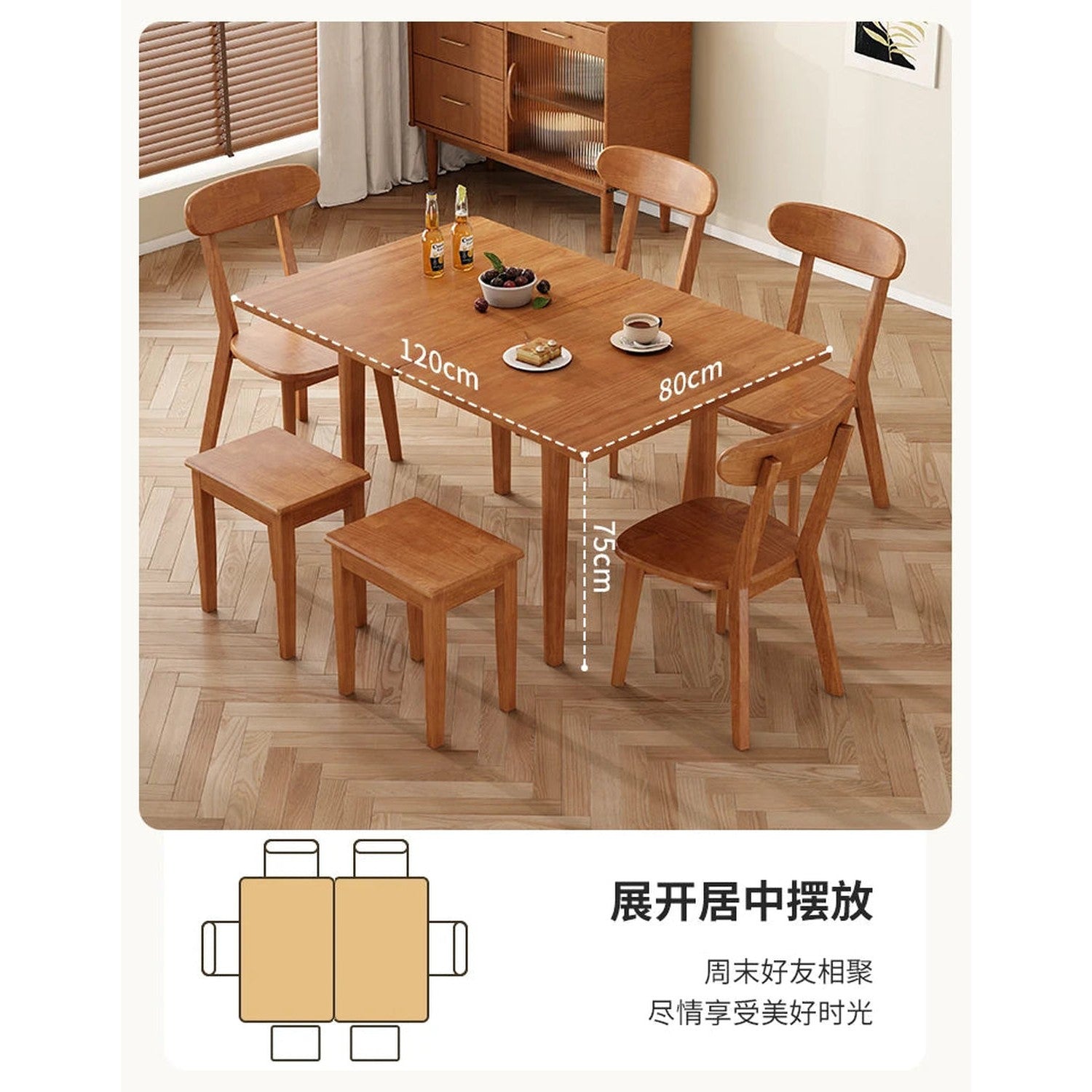 Glamour European Dining Table with Storage
