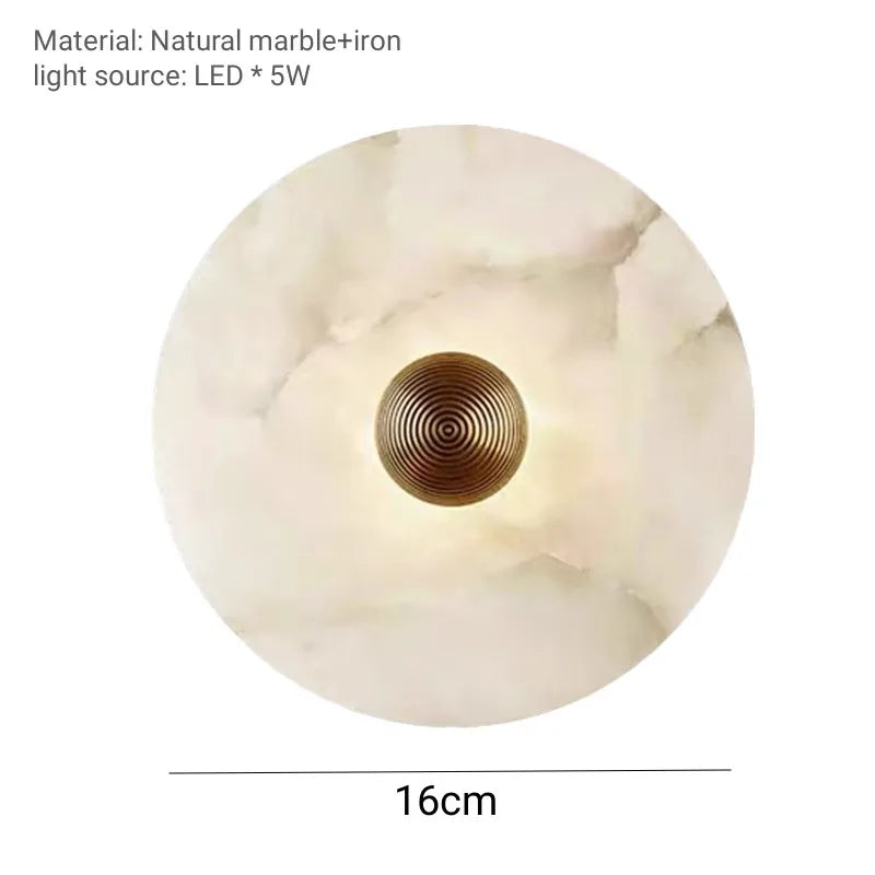 Marble Wall Sconce — Luxury Stone Wall Lamp for Living Room, Bedroom & Bathroom