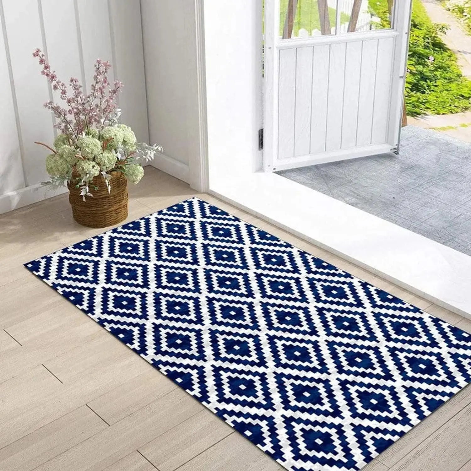 Geometric Entryway Rug — 4 Patterns, Non-Slip Flannel Jonine’s Corner