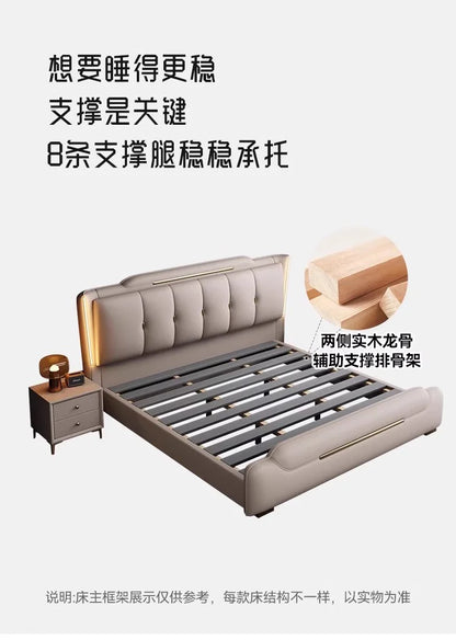 French King Upholstered Bed — Double Lounge Bedroom Frame
