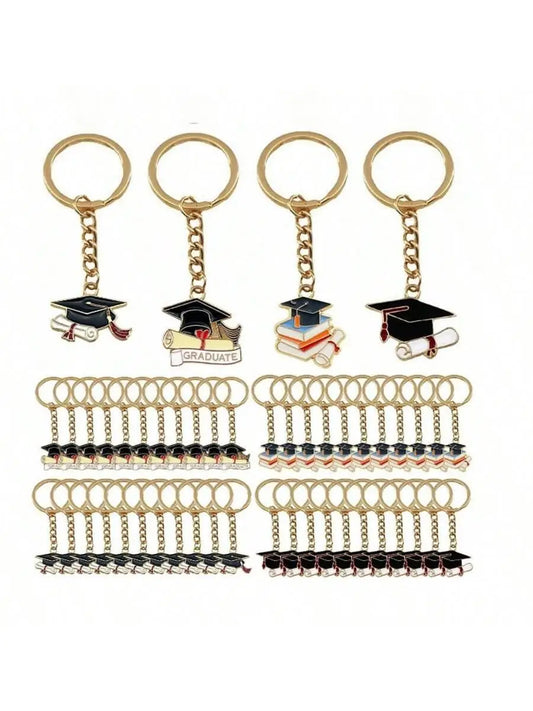 Graduation Cap Keychains — Set of 20