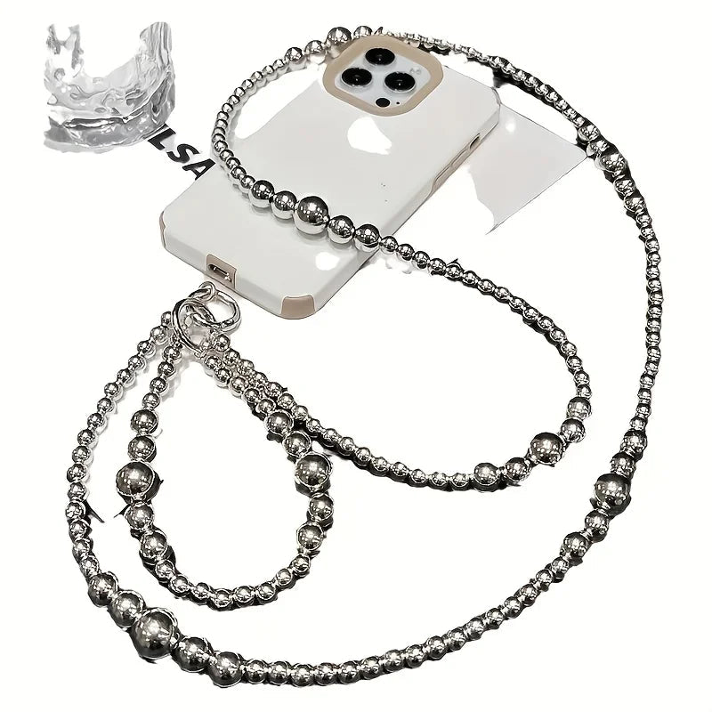 Holiday party gifts for friends and family, long silver bead hanging rope, phone case, bag, pendant Jonine’s Corner