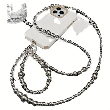 Holiday party gifts for friends and family, long silver bead hanging rope, phone case, bag, pendant Jonine’s Corner
