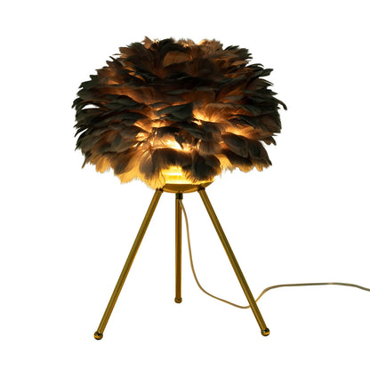 Soft Light, Strong Style — Grey Feather Tripod Desk Lamp