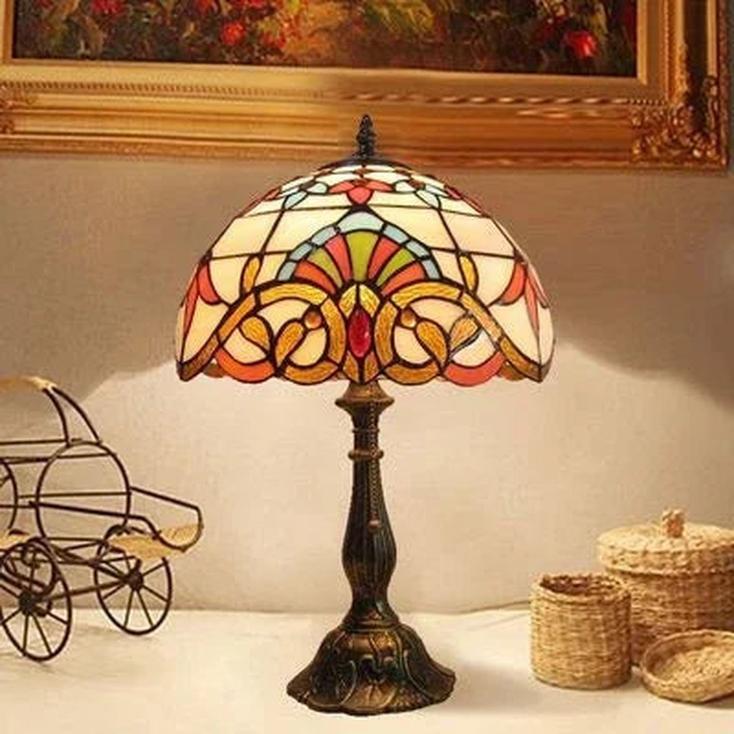 Old World Glow — European Retro Art Glass LED Desk Lamp