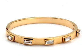 Stainless Steel Crystal Cuff Bracelet Bangle
