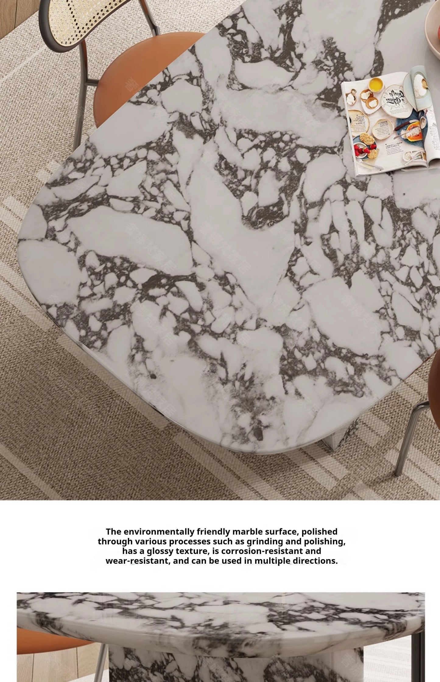 Custom Luxury French Marble Dining Table — Natural Stone