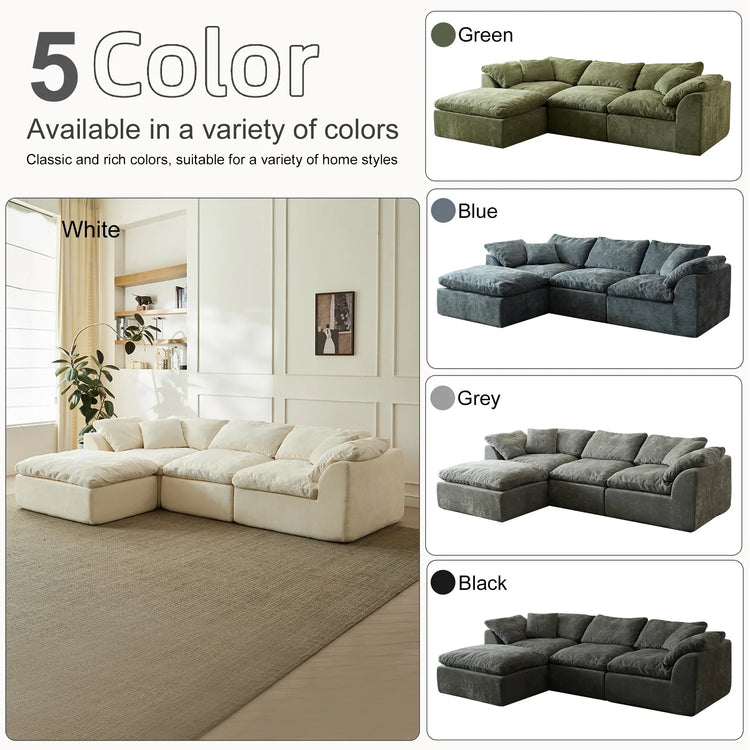 The Cloud Sofa — 109" Oversized L-Shaped Chenille 