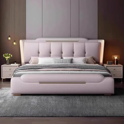 French King Upholstered Bed — Double Lounge Bedroom Frame