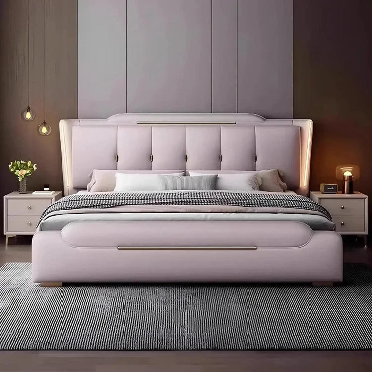 French King Upholstered Bed — Double Lounge Bedroom Frame Jonine’s Corner