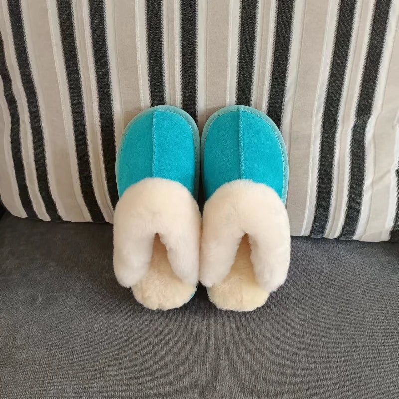 Cloud Underfoot — Natural Sheepskin & Fur Anti-Slip Home Slippers