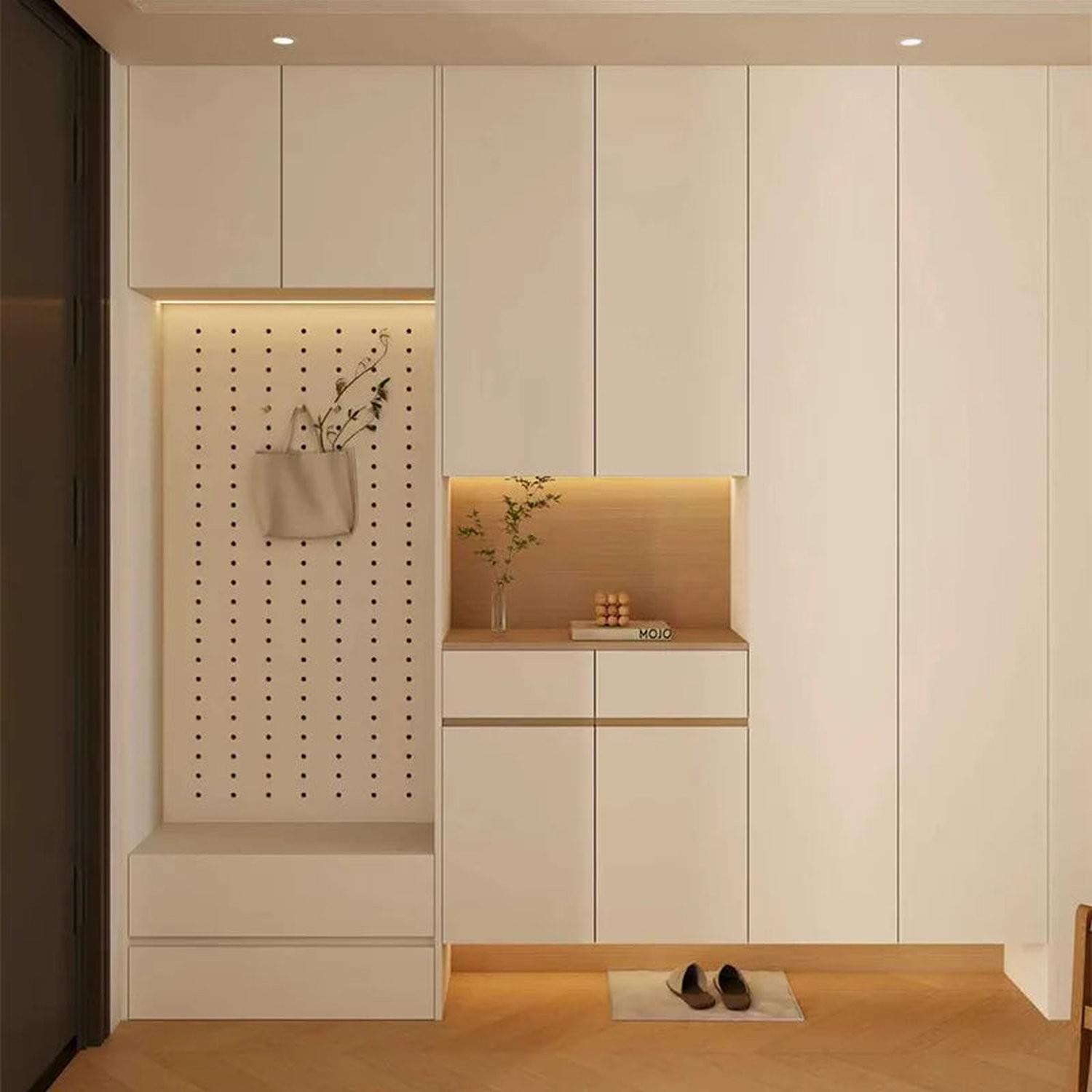 Custom Solid Wood Entryway Shoe Cabinet