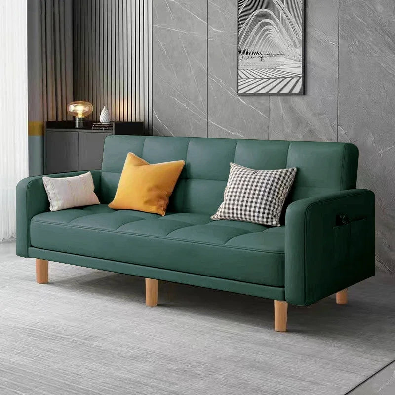 Sofa living room Small apartment rental room Folding sofa bed Single double bedroom Simple modern apartment Fabric sofa