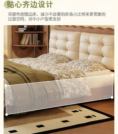 Elegant Upholstered Platform Bed — Modern Double Bed Frame