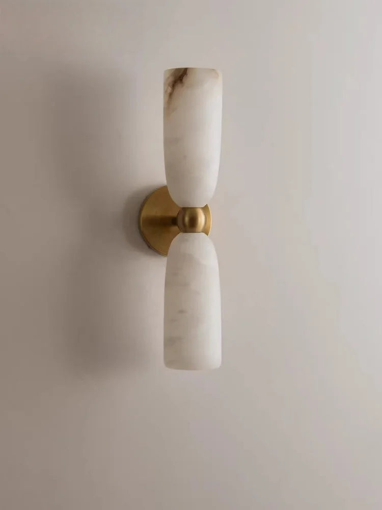 Alabaster Long Wall Sconce — Luxury Marble Wall Lamp for Bedroom & Living Room