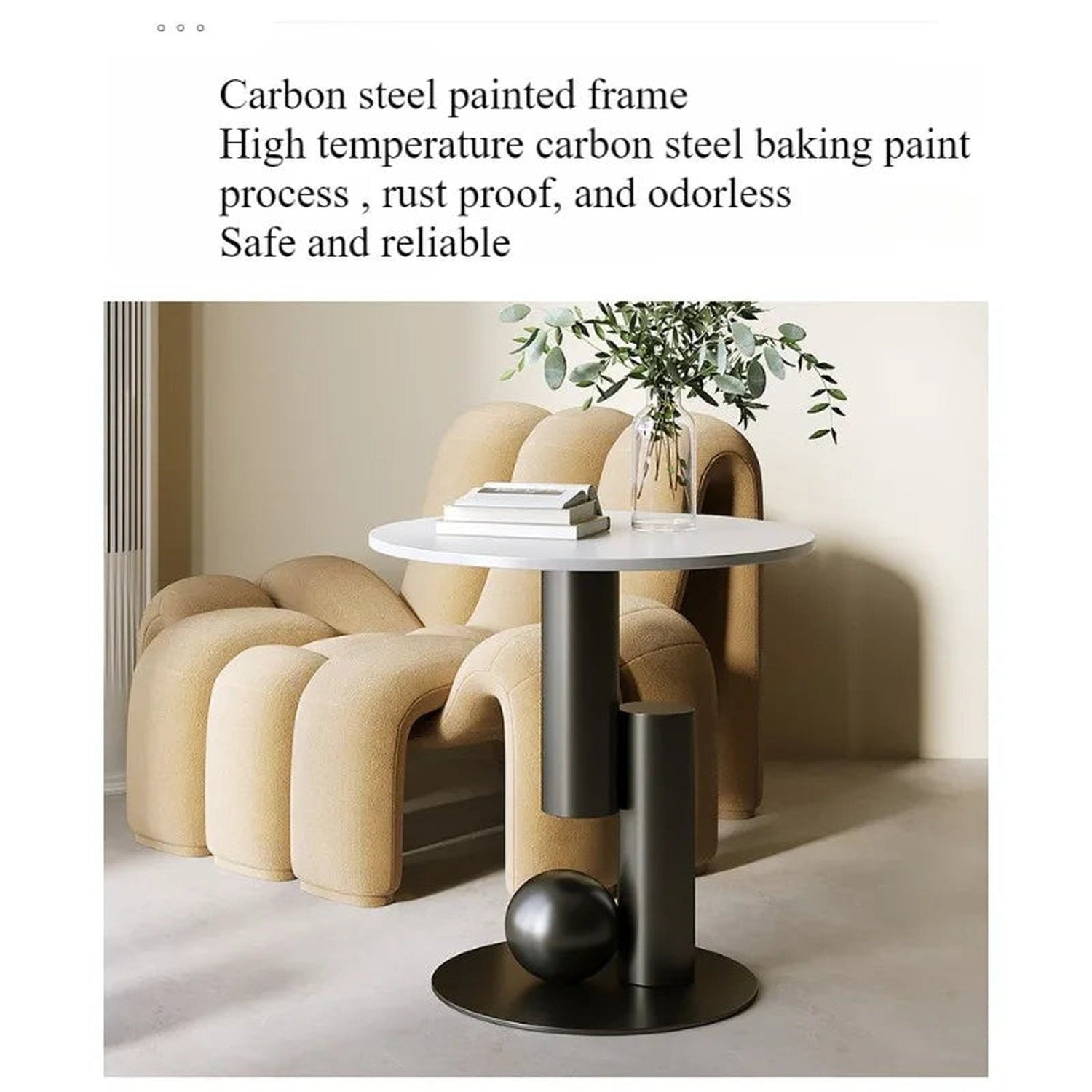 Round Metal Side Table — Modern Moroccan Coffee &amp; Sofa Table