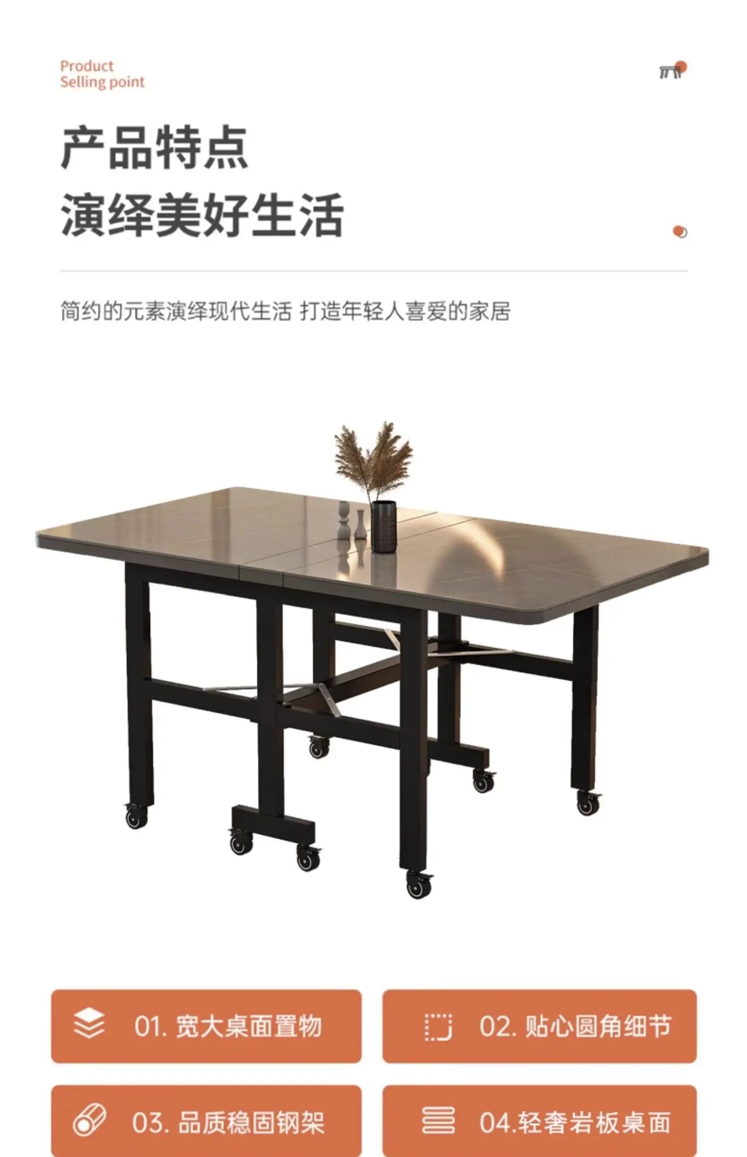 Mobile Dark Dining Table Luxury Space Saving Italian Waterproof Dining Table Multifunctional Vintage Móveis De Cozinha Furniture Jonine’s Corner