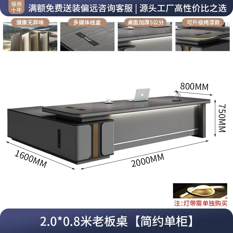 L-Shape Storage Executive Desk