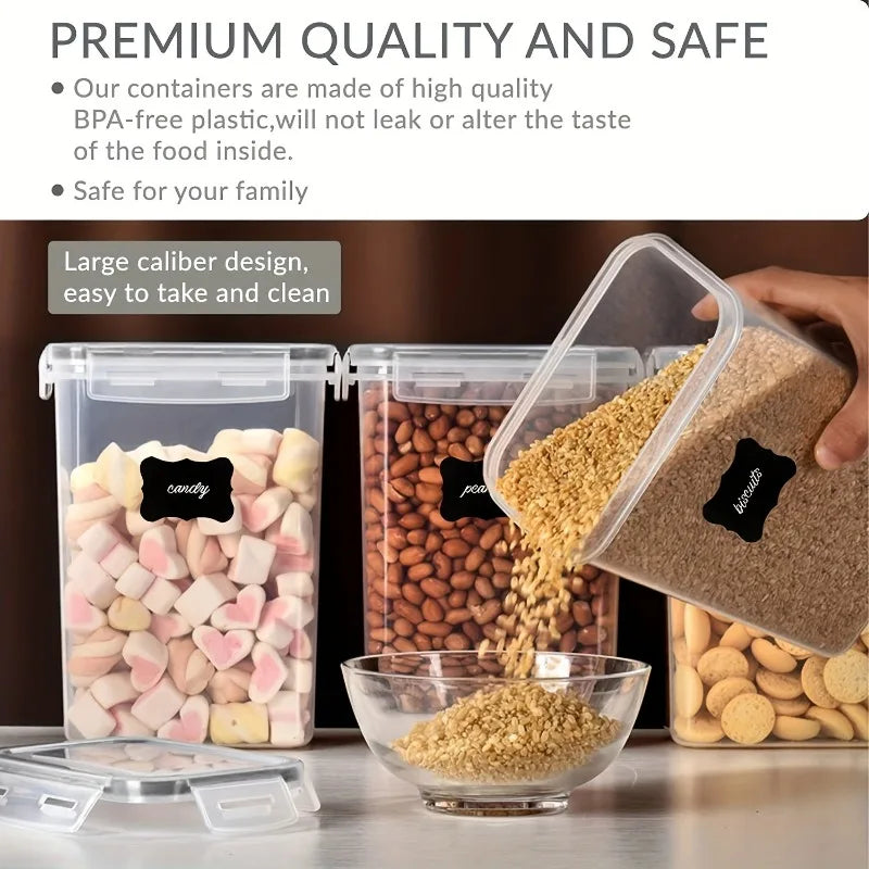 6-Piece Airtight Food Storage Container Set with Labels Jonine’s Corner