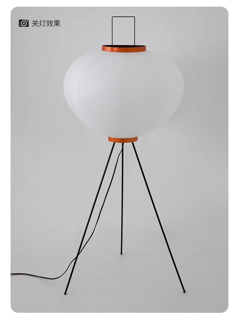 Wabi-Sabi Rice Paper Floor Lamp – Noguchi Style
