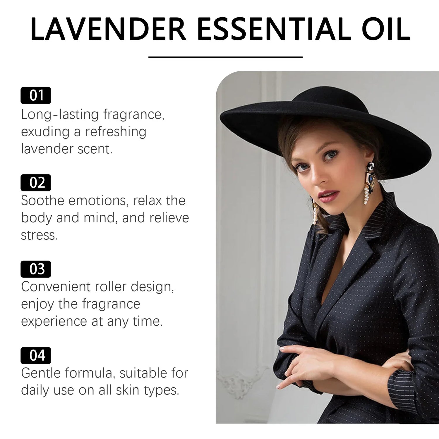 The Calm Roller — Lavender Essential Oil Perfume Roller for Anxiety Relief &amp; Relaxation