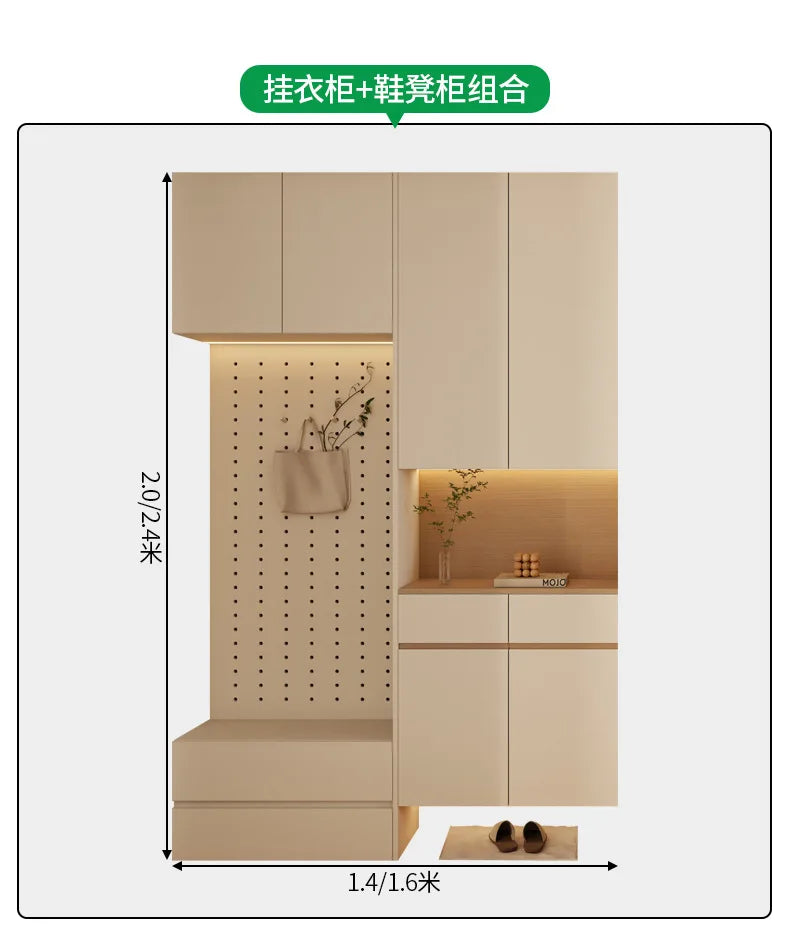 Custom Solid Wood Entryway Shoe Cabinet