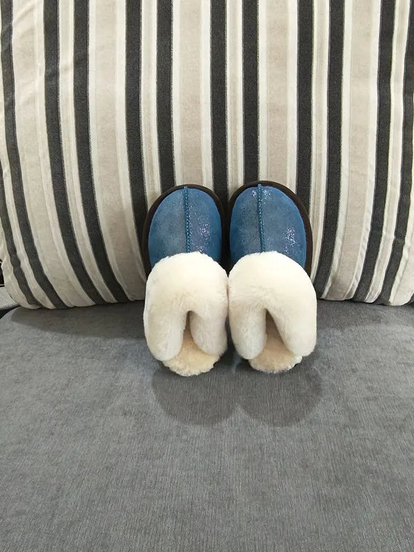 Cloud Underfoot — Natural Sheepskin & Fur Anti-Slip Home Slippers