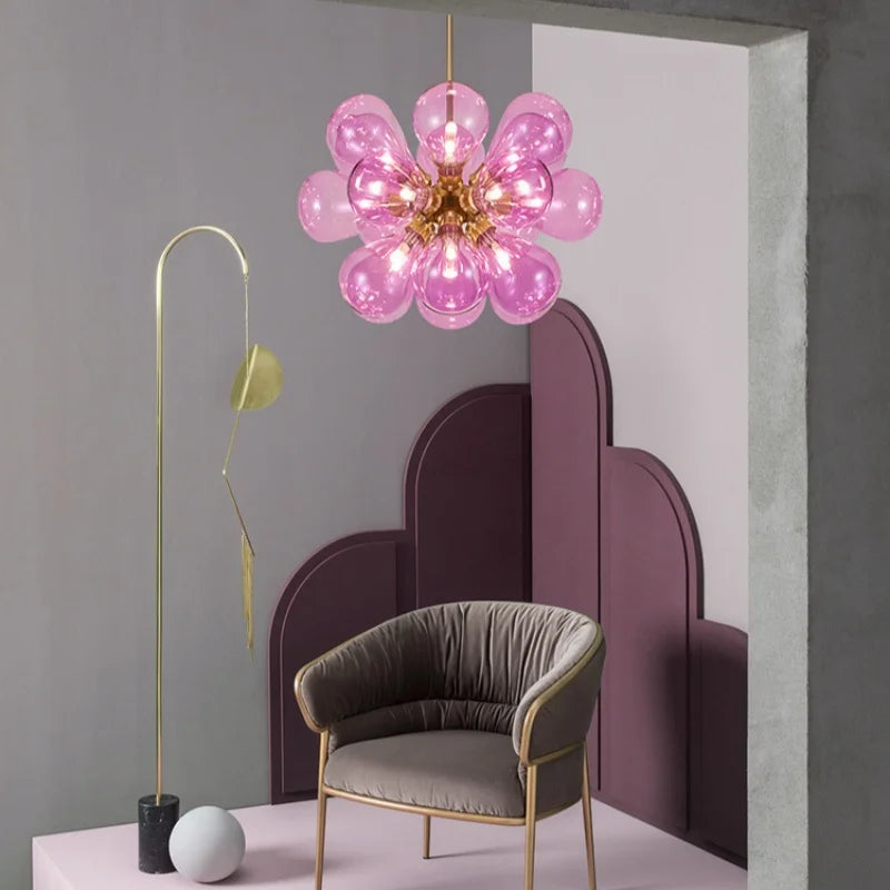Suspended in Light — Designer Glass Bubble Chandelier for Bedroom & Living Room