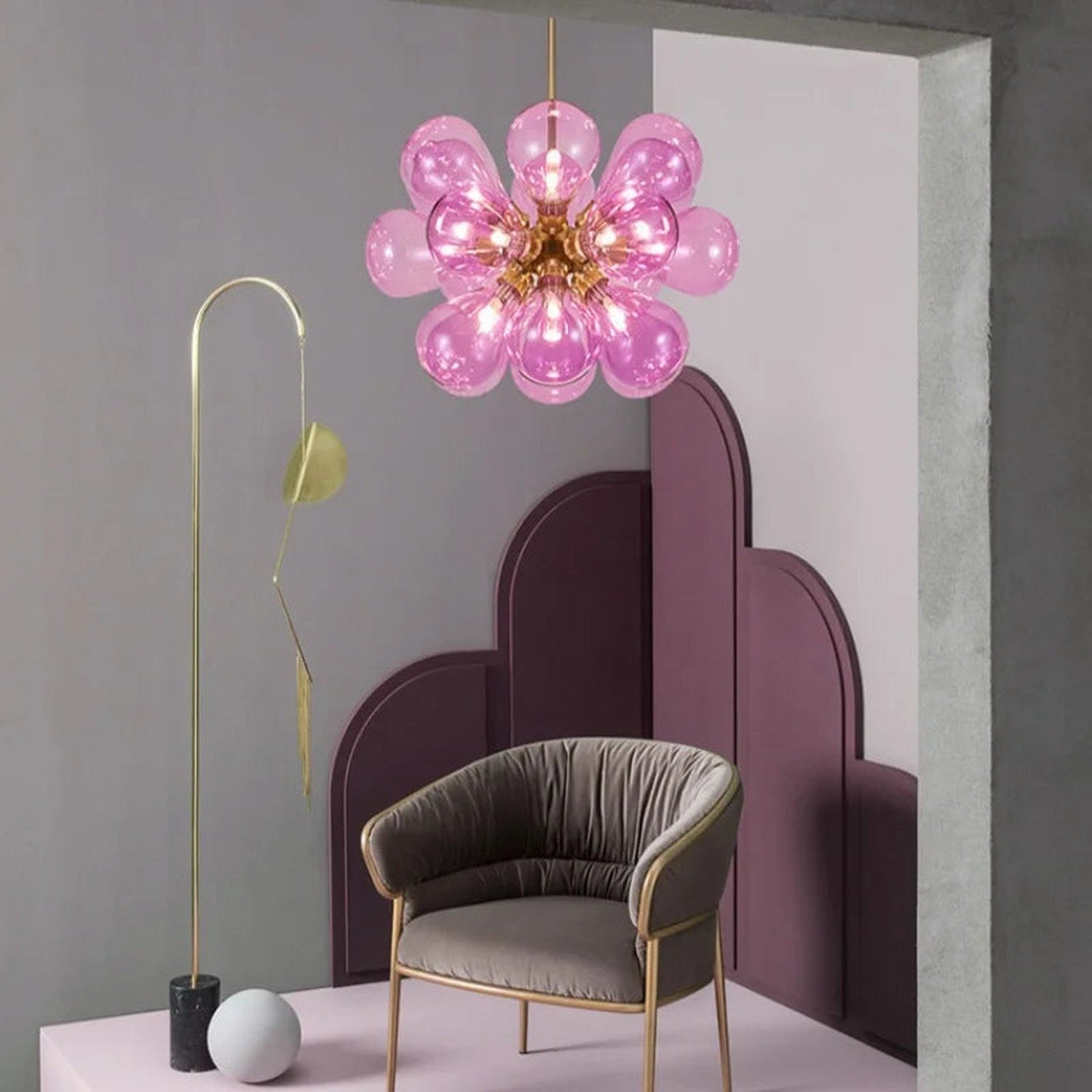 Suspended in Light — Designer Glass Bubble Chandelier for Bedroom &amp; Living Room