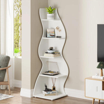 The Corner That Finally Does Something — Tribesigns 5-Tier Wall Corner Bookshelf & Plant Stand