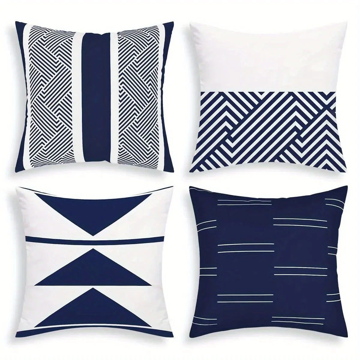 Geometric Pattern Throw Pillow Cover — Printed Cushion Cover for Sofa & Bedroom