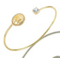 Fashion Simple Stainless Steel 3 Crystal Bracelet Bangle