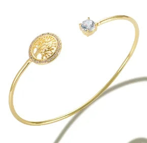 Stainless Steel Crystal Cuff Bracelet Bangle